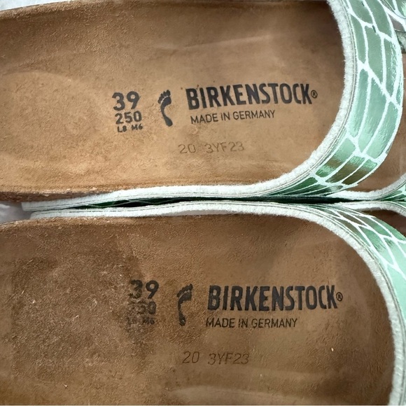 Women’s Birkenstock Arizona Gator Gleam Mineral Two-Strap Sandal Size 39 / 8-8.5 - Picture 10 of 14